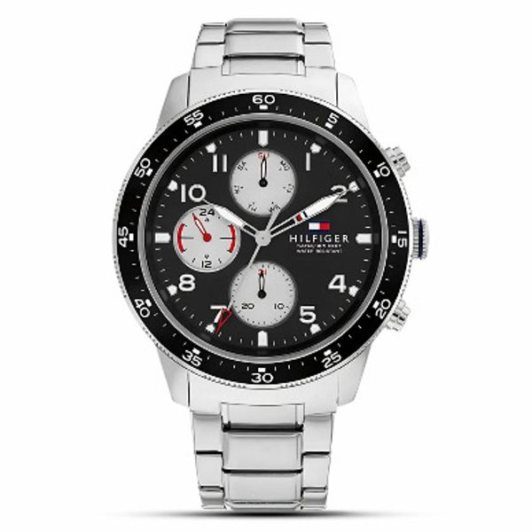 TOMMY HILFIGER STAINLESS BLACK CHRONOGRAPH MEN WATCH TH1791950