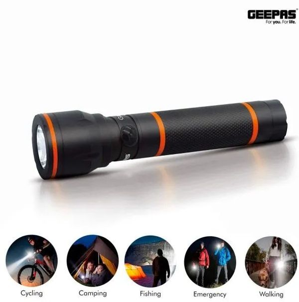 Geepas GFL4659N Waterproof Rechargeable LED Flash Light টর্চ লাইট।