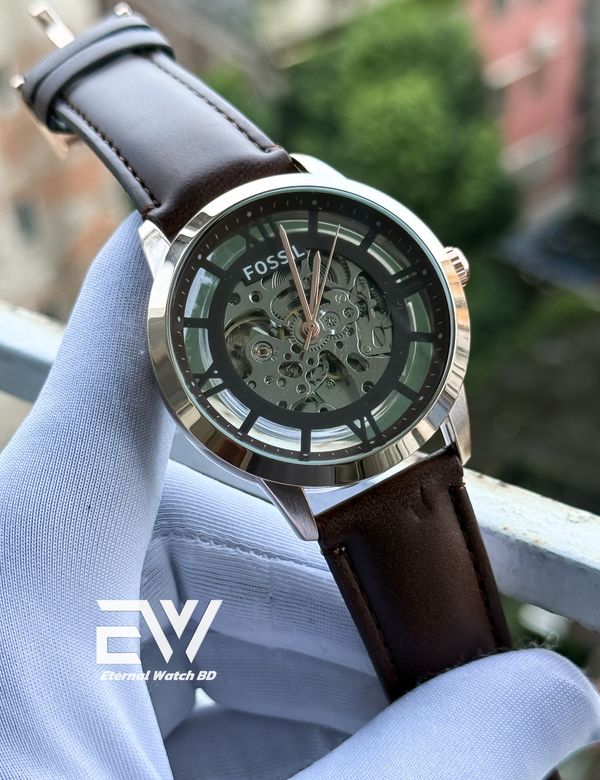 FOSSIL AUTOMATIC CHOCOLATE BELT RG CASE BLACK DIAL