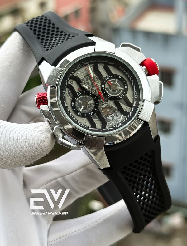 JACOB & CO MESSI EDITION SILVER CASE SILVER DIAL BLACK BELT