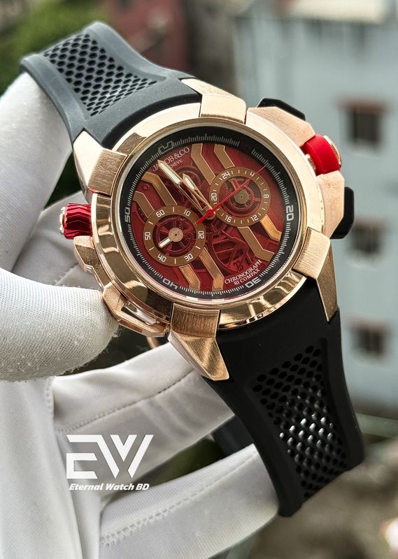 JACOB & CO MESSI EDITION RG CASE RED DIAL BLACK BELT