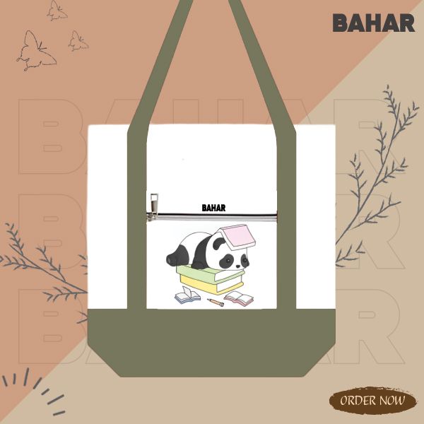 Multi - Department (Two Inner Pockets, One Outer Pocket, Two Zippers ) Dual-Color Tote Bag