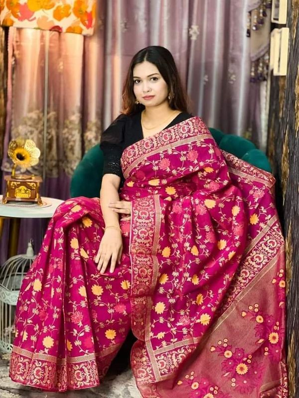 Half Silk Handprited Sarees