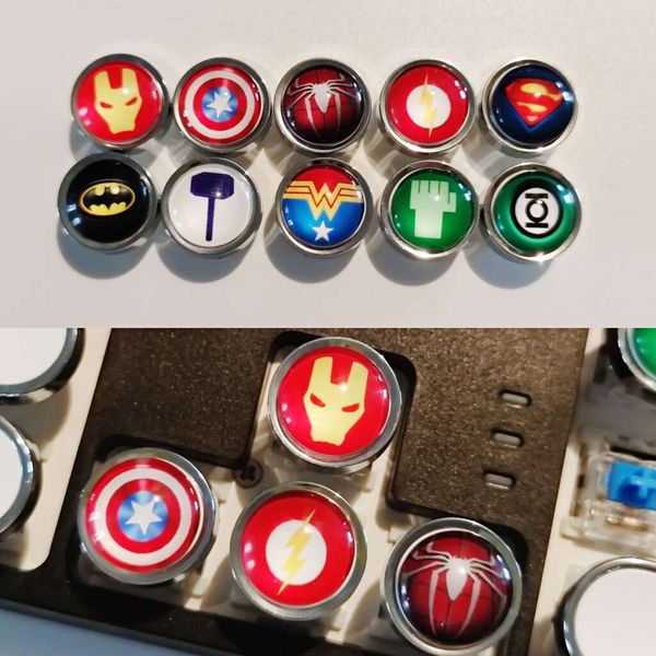 Marvel DC Themed Metal+ABS Round Keycaps