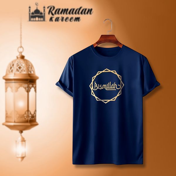Bismillah dawa cotton fabric men's t shirt