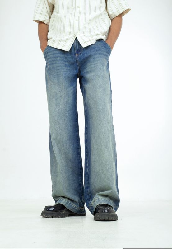 Carpenter baggy fitted vintage blue denim pant