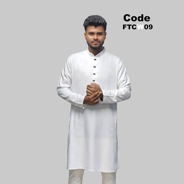 প্রিমিয়াম চিনিগুড়া সলিড পাঞ্জাবি/ কালার > White