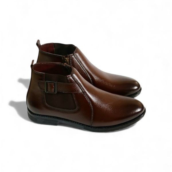 Chocolate Buckle Chelsea Boot