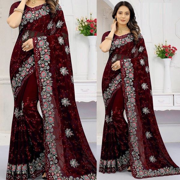 Embroidery Work Party saree
