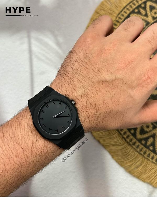 Arabic Dial Polycarbon Plastic Lightweight Watch (ALL BLACK)