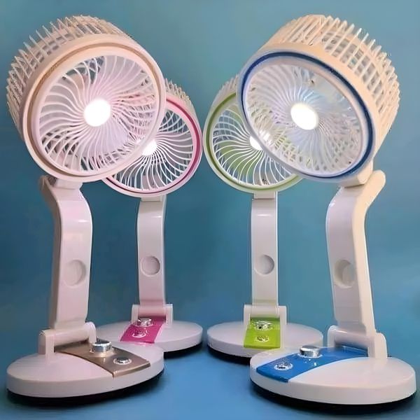 Rechargeable Folding Fan With Led Light (Lr Fan)
