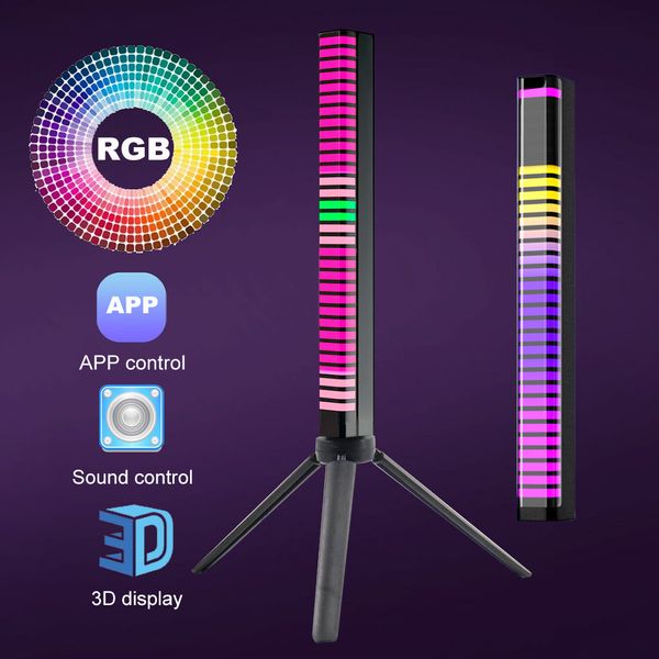 3D RGB APP Control Rechargeable Rhythm Light With Voice