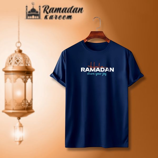 Ramadan printed cotton fabric men's t shirt