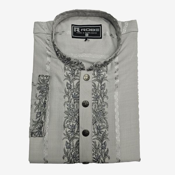 Indian Exclusive Embroidery Panjabi (Ash)