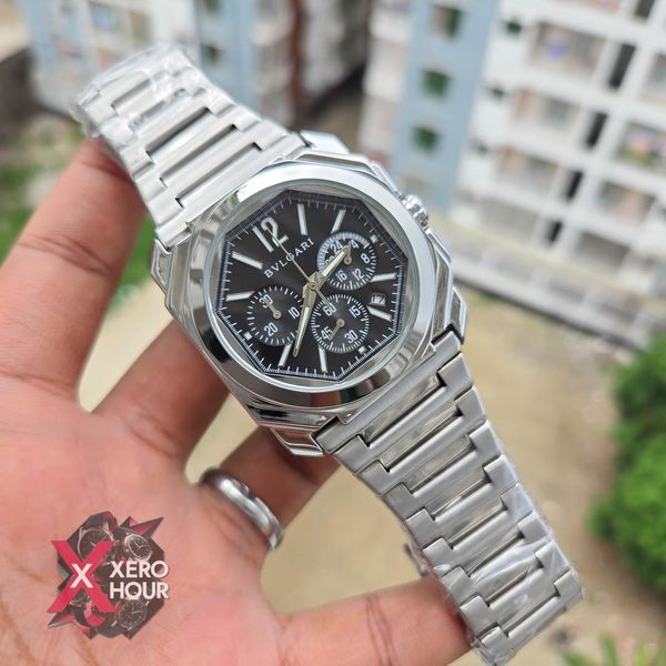 Bvlgari Octagon Shape Chronograph | Black Dial