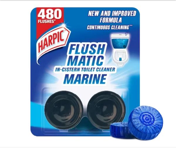 Harpic Flush Matic Marine In Cistern Toilet Cleaner 2X50gm