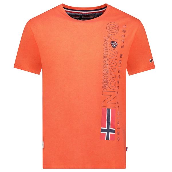 T-Shirt Men Short Sleeve with Coral Flag
