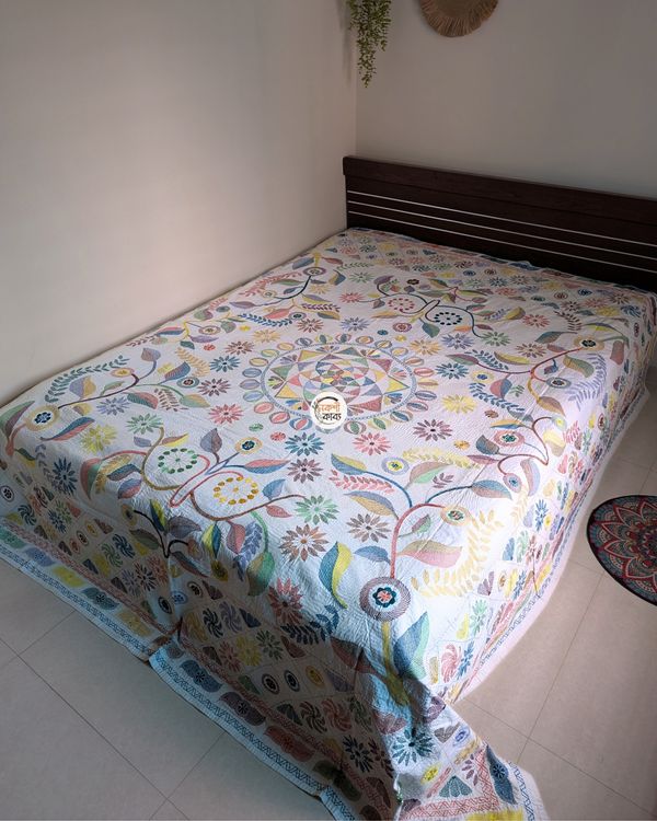 Premium Aarong Nokshikatha - White