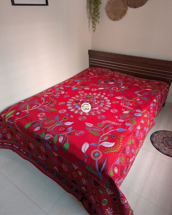 Premium Aarong Nokshikatha - Red