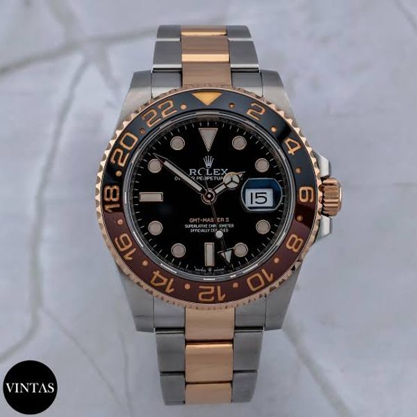 Rolex GMT MASTER Chain Two Tone Root Beer