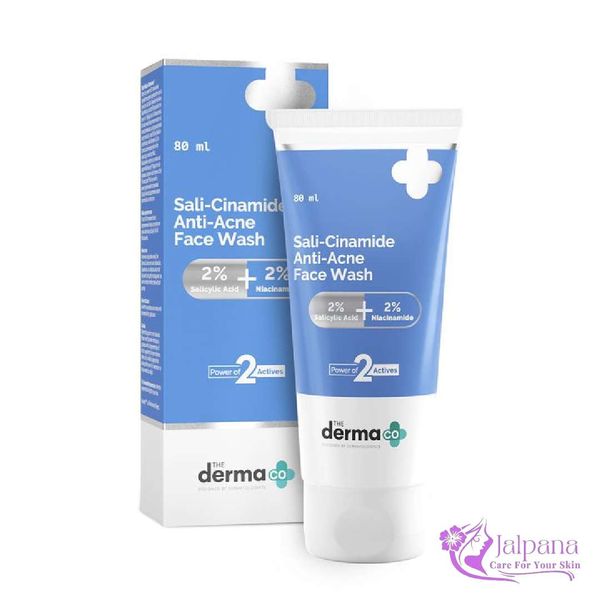 The Derma Co Sali-Cinamide Anti-Acne Face Wash with 2% Salicylic Acid & 2% Niacinamide - 80ml
