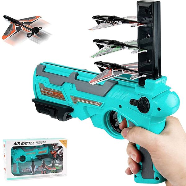 Air Battle Gun with 4 Foam Aircrafts for Kids Outdoor Sport Activity