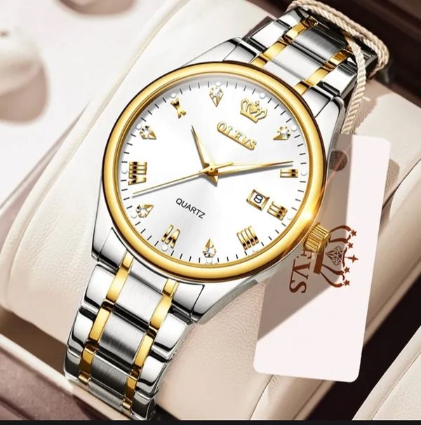 O'levs 5661 Golden Stainless Steel Analog Wrist Watch for Men