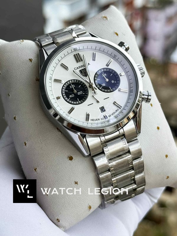 TAG CHAIN 2 CHRONO SILVER BODY WHITE DIAL BLACK SUB