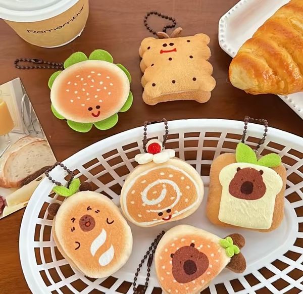 Soft bread keychains 🍔🍞🥖🥯
