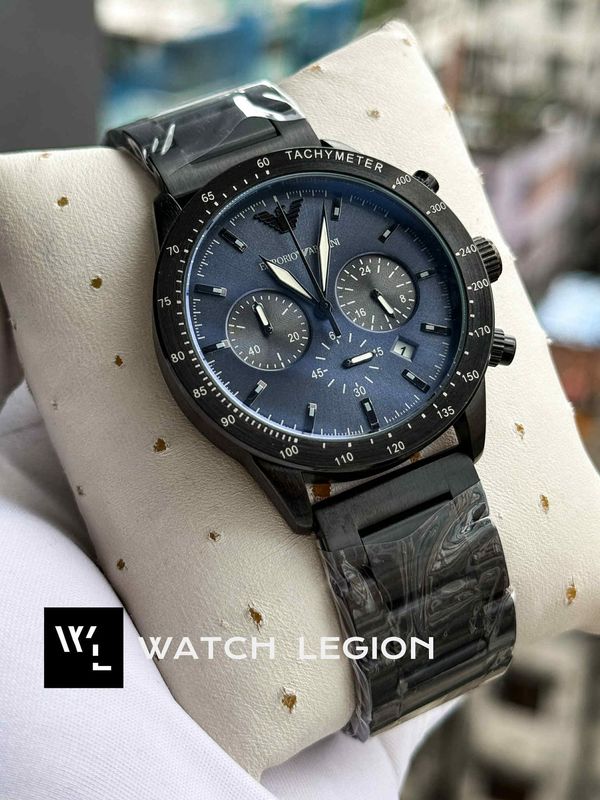 ARMANI CH MATT BLACK BLUE DIAL