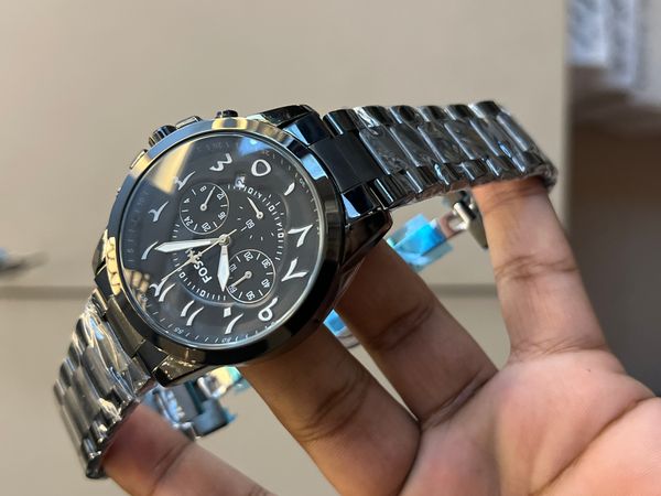 FOSSIL QUARTZ ARABIC FULL BLACK WHITE DIGITS