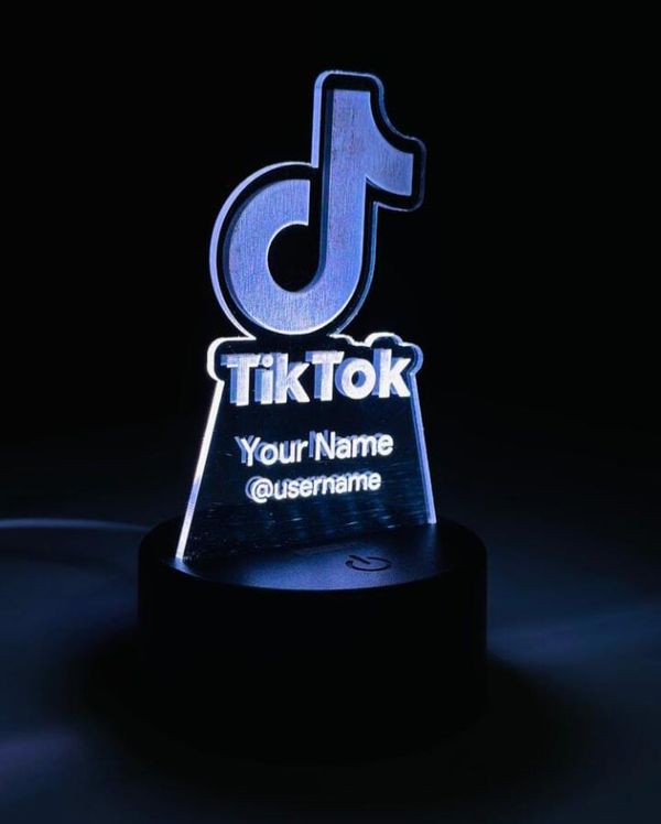 Customizable Multicolor Acrylic Night Lamp – TikTok Edition – White