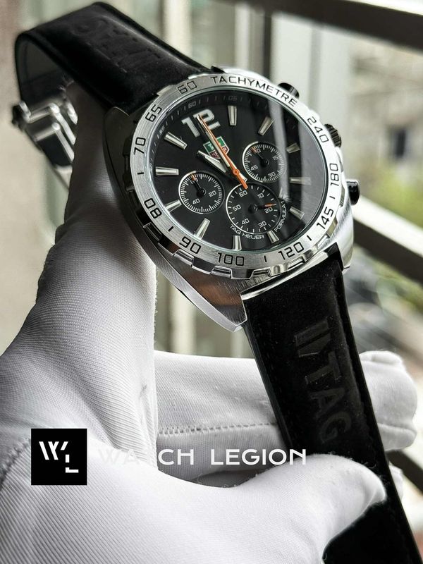 TAG BELT ANNIVERSARY PLAIN SILVER CASE BLACK DIAL BLACK BELT