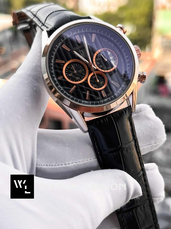 TAG BELT 1969 BLACK BELT ROSE GOLD CASE BLACK DIAL