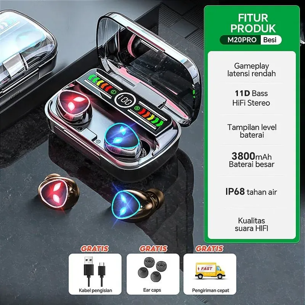 M20 Pro Earphone Bluetooth Wireless Headphones with Microphone