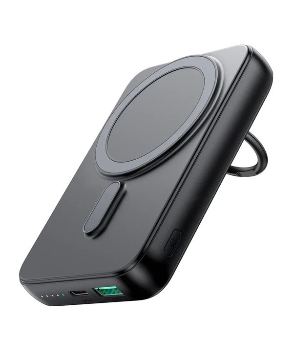 Joyroom JR-W050 20W 10000mah Magnetic Wireless Power Bank with Ring Holder- Black Color