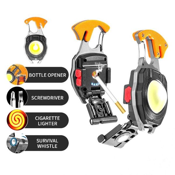 GearUP SG-61 লাইটার সহ বহুমুখী রিচার্জেবল কীচেন সারভাইভাল গিয়ার GearUP SG-61 Multifunctional Rechargeable Keychain Survival Gear with Lighter .