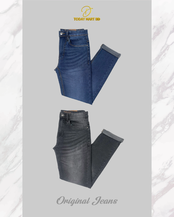 Jeans Pant 2 Pcs Combo ( Dark Blue & WashDark Ash) - 253067 - Image 3