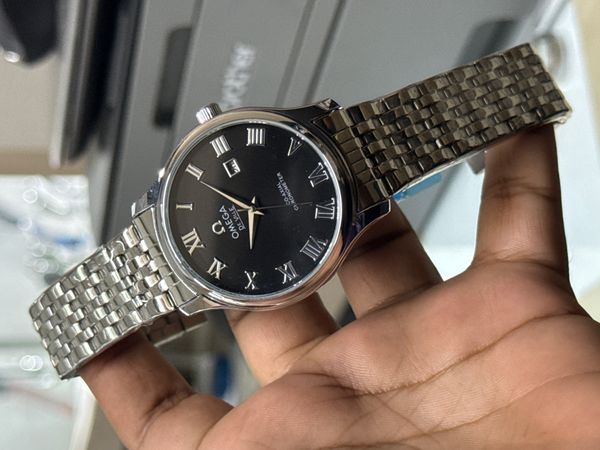 OMEGA DE VILLE FULL SILVER BLACK DIAL SWEEP