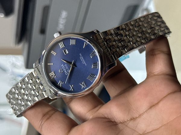 OMEGA DE VILLE FULL SILVER BLUE DIAL SWEEP