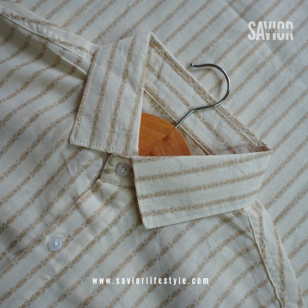 Almond Stripe - Old Money Full Sleeve Shirt