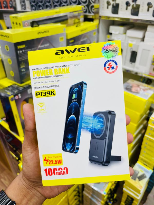 Awei P139K 10,000mah 22.5W Magnetic Wireless PowerBank.