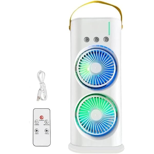 Rechargeable Remote Control Double Head Spray Cooling Fan