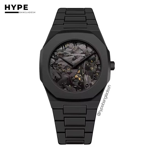 Black Abstract Dial Polycarbon Plastic Lightweight Watch