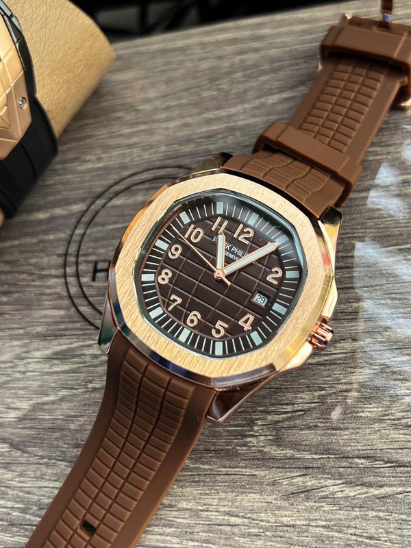 Patel Philippe Aquanaut Rose Gold Bezel Brown Dial