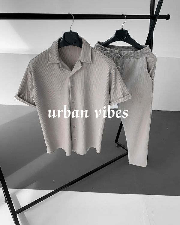 Korean stylish Shirt & Trouser combo set Grey Color