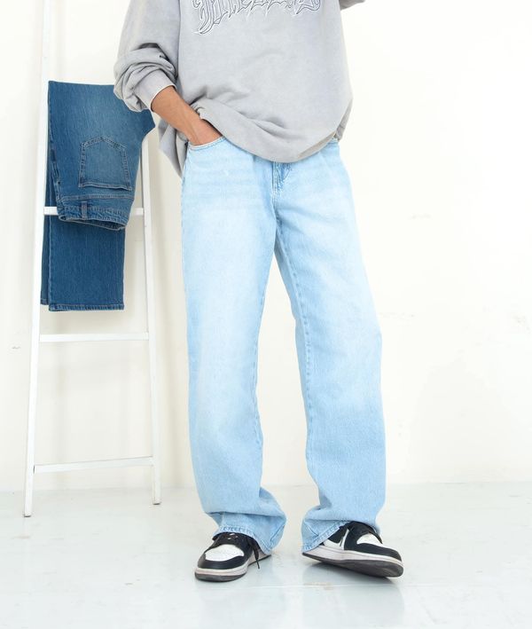 Baggy fitted sky blue denim pant