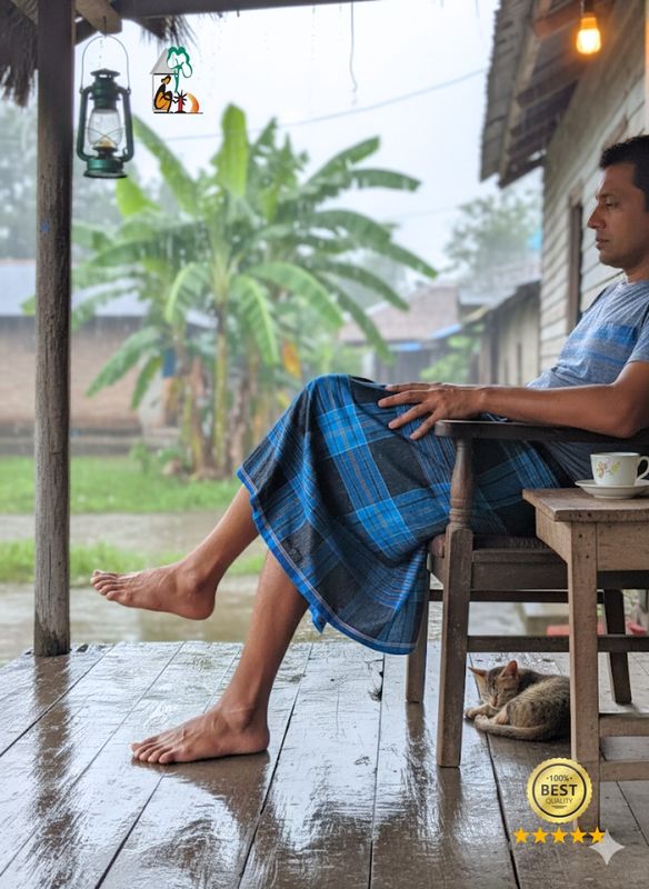 Authentic Sirajganj Cotton Lungi - Dual Tone Check