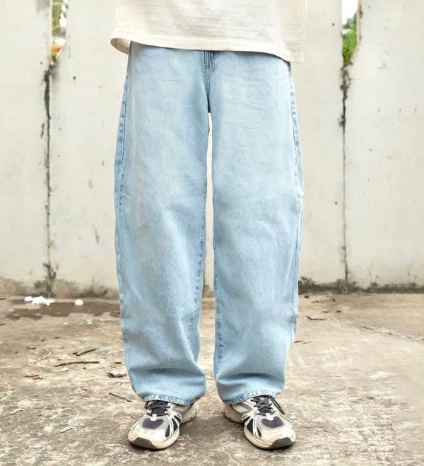 Lite blue baggy fitted denim pant