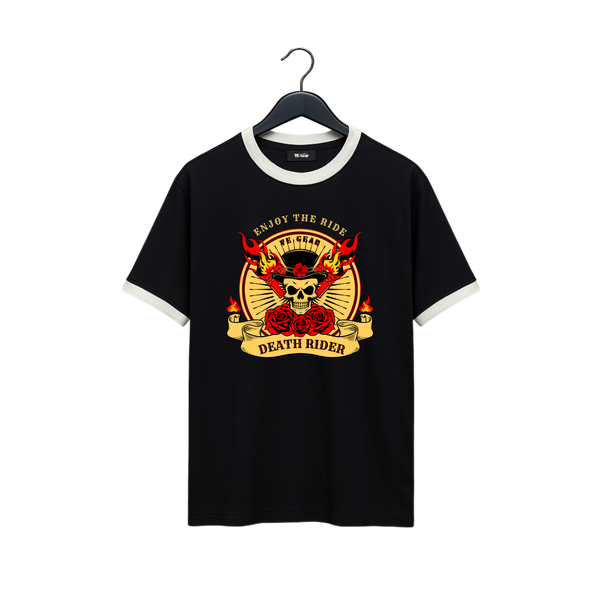 VE Gear “DEATH RIDER”  Black and white Oversized T-shirt